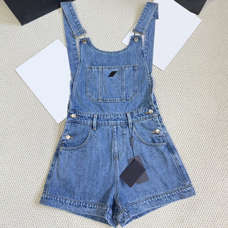 Summer Womens Denim Overalls Designer Blue Suspender Shorts Brand Sports Daliy Casual Overall Jeans