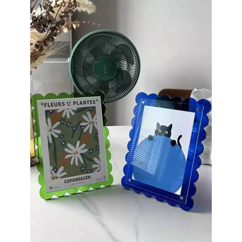 Acrylic New Product Fan-Shaped Lace Photo Frame Creative Refrigerator Magnet H260306