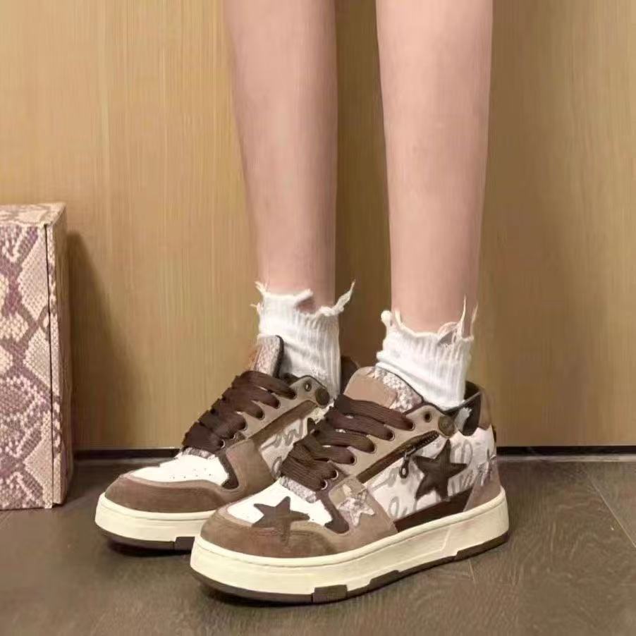 Popular Instagram versatile pink star casual high-end shoes, children's low cut sports board shoes, men's and women's versatile