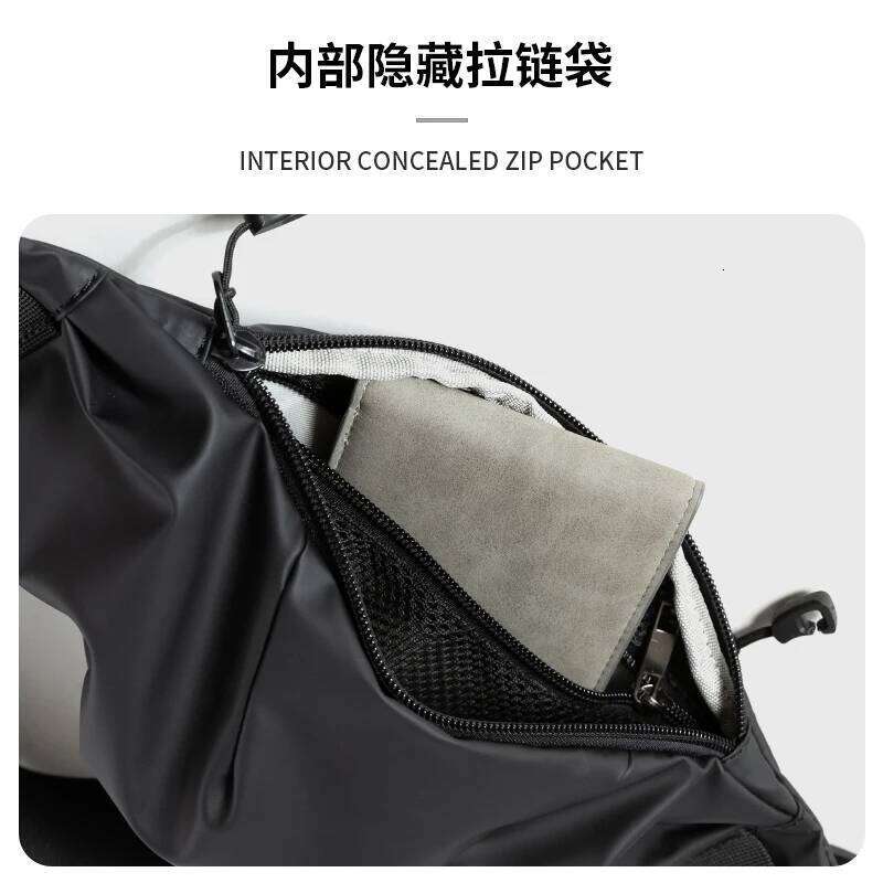 Waterproof Black Men's Chest Lightweight Fashion Short Trip Multifunction Zipper Anti-theft Outdoor Phone Crossbody Bag