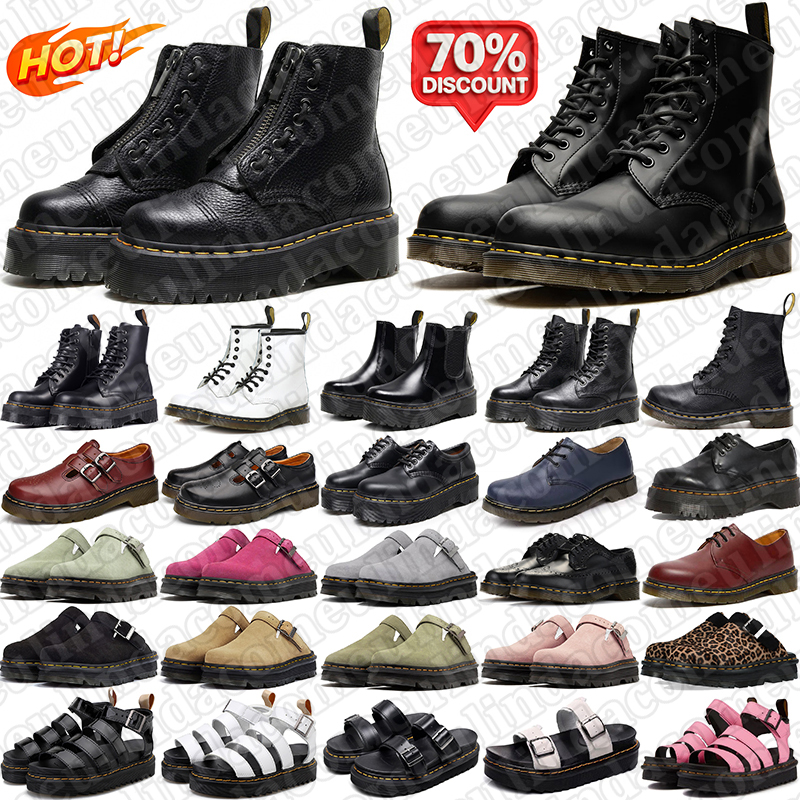 free shipping Designer Chunky Heel Ankle Boots durable sandals for men women Mules nubuck leather Comfortable Anti-Slip Sole Vintage Streetwear shoes