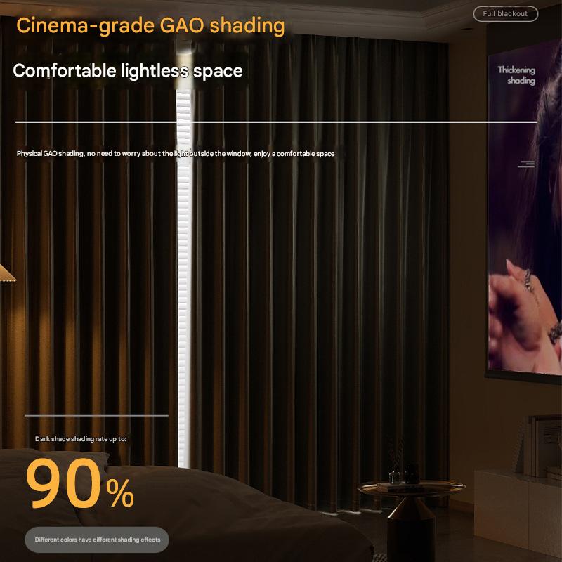 YL-35036 finished curtain blackout bedroom living room balcony sun protection heat insulation gray simple hook type high precision curtain wholesale