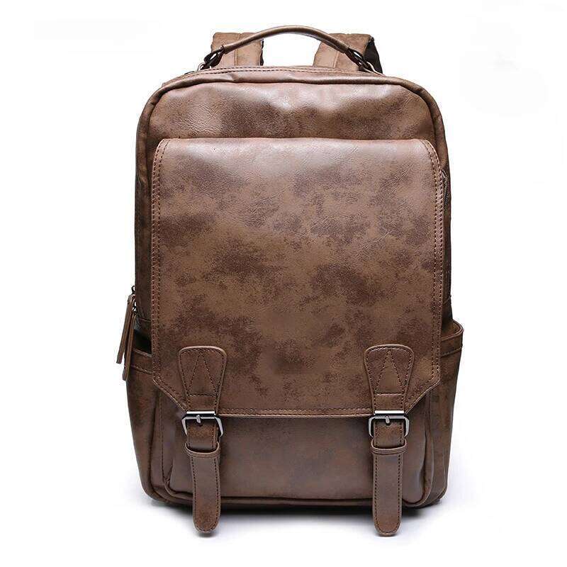 Designer Bag Fashion Design Men Waterproof 15 Inch Laptop Solid PU Leather Backpack Male Business Casual Back Bag Mochila