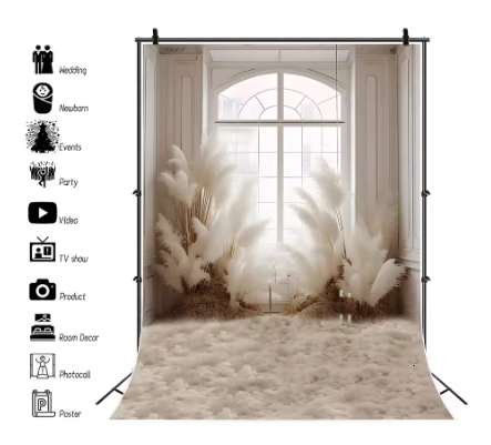 Wedding Backdrop for Photography Vintage Wall Curtain Flower Bridal Shower Pregnant Art Photo Background Decor Photo Studio Prop