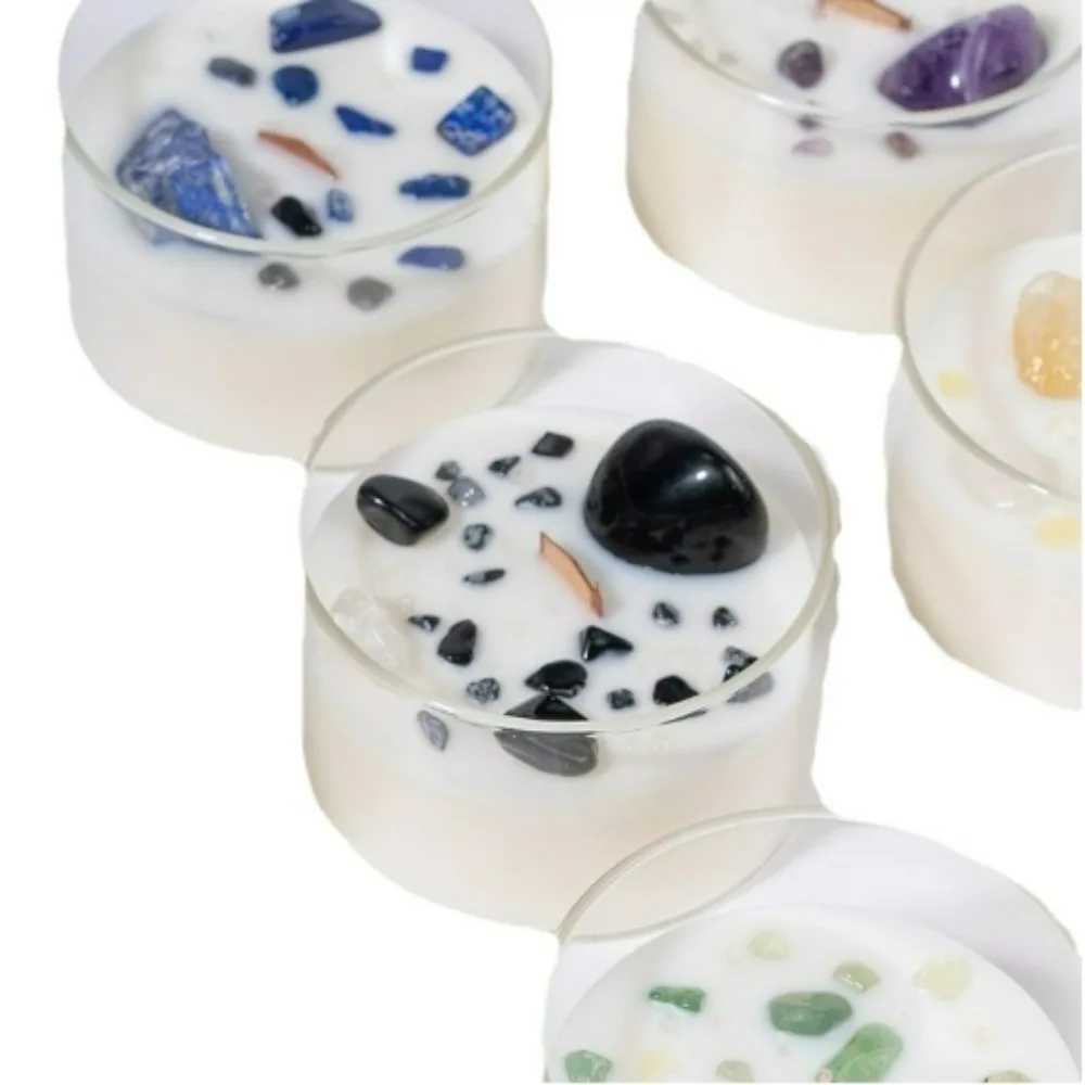 Bedroom decorations aromatherapy candles creative soy wax souvenirs natural crystal stone scented candles W250704
