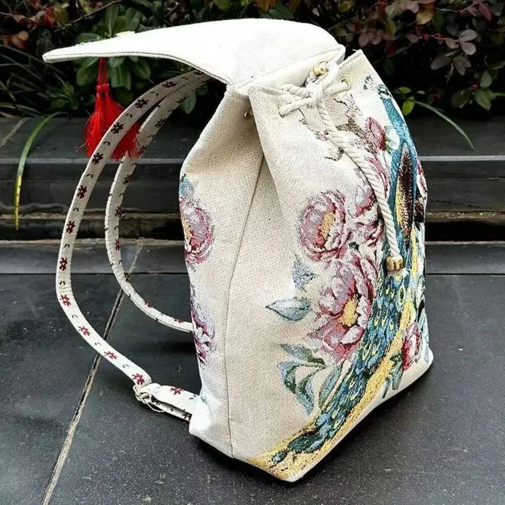 Backpacks Bags for Women Embroidery Ethnic Style Streetwear Fashion Casual Vintage Elegant Haruku Travel Canvas Bag Sports high-quality