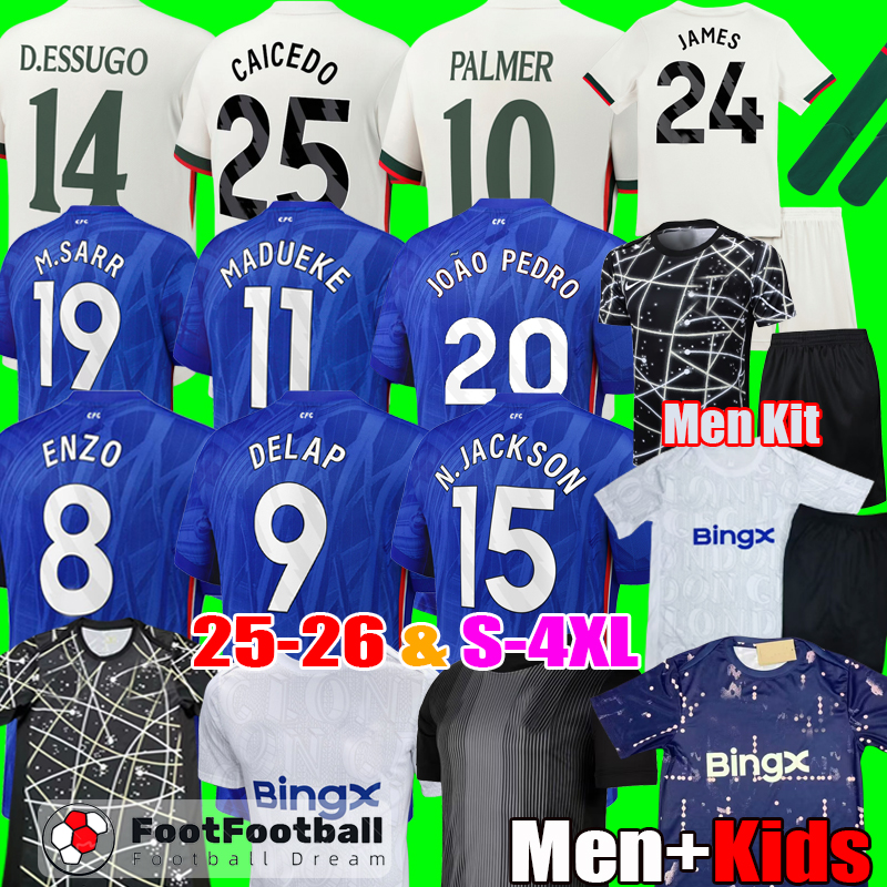 S-4XL 25 26 CAICEDO JOAO PEDRO D.ESSUGO M.SARR ENZO PALMER NETO Soccer Jerseys FC jersey 2025 JAMES MADUEKE 2026 BADIASHILE MUDRYK Football Shirt Men Kids Kit tops