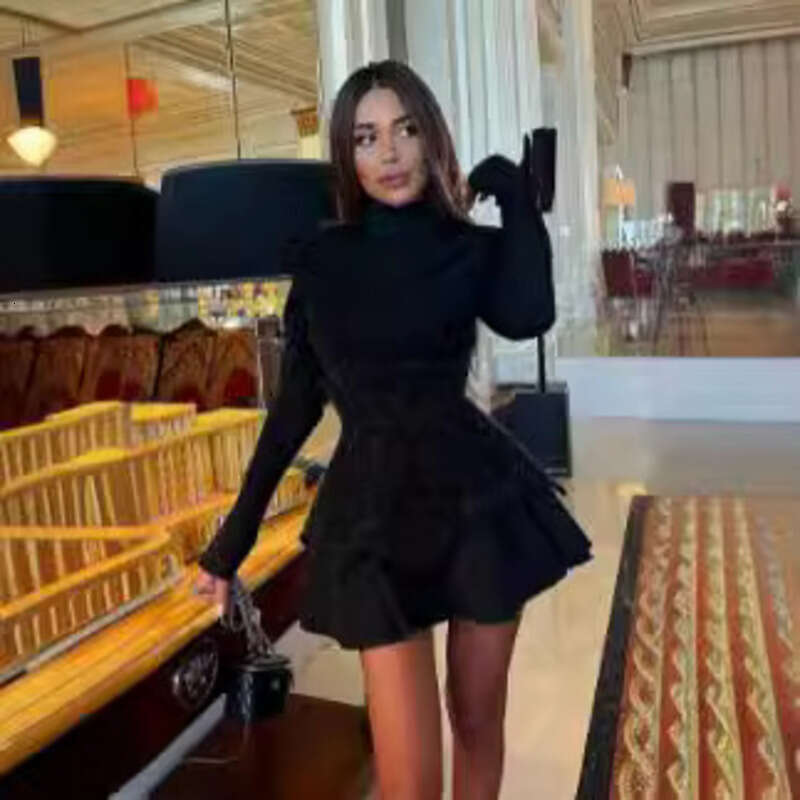 White Skirt Maxi Skirt New Elegant Stand Collar Long Sleeve Fashion Sequin Color Block Slim Fit Patchwork Short Dress Long Skirt