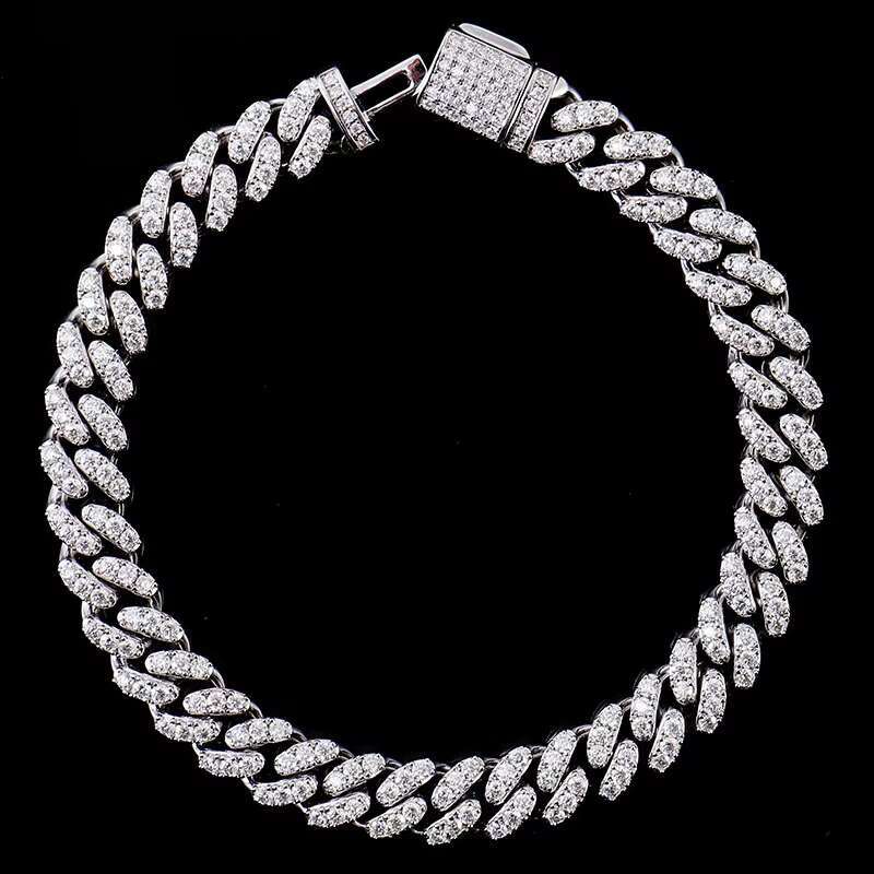 Hip Hop 925 Sterling Silver Moissanite 14mm Iced Out Chunky Miami Cuban Link Chain for Men Jewelry