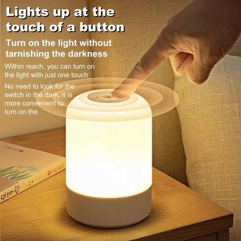 LED Night Lights 3 Colors Dimmable Touch Switch Table Lamp Portable Table Bedside Lamps for Bedroom Bedside Lighting DecorationXJ250703