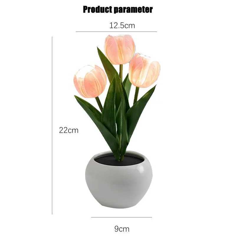Tulip Table Lamp LED Bedside Lamp Simulation Flower Bouquet Bedroom Bedside Romantic Atmosphere Birthday Gift Home DecorationXJ250703