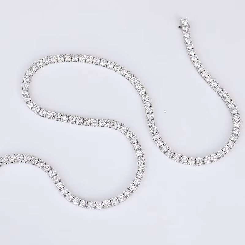 New Arrivals Bulk Stock moissanite cluster tennis chain Platinum gold DEF VVS moissanite tennis gifts iced out tennis chain