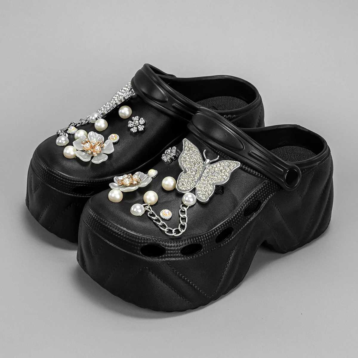 9CM Chunky Platform Clogs Shoes for Women Thick Bottom Non Slip Beach Sandals Women Summer Fashion Wedges EVA Sandals Slippers W250704