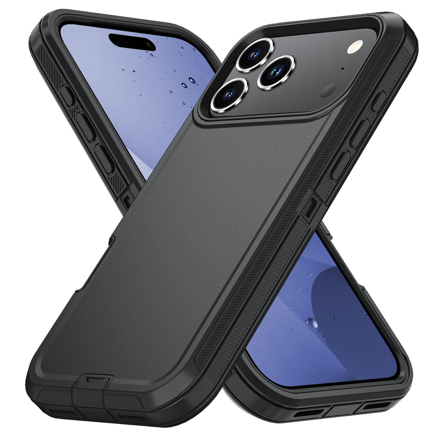 Heavy Duty Armor Full Body Shockproof Hybrid Rugged Case For iPhone 17 Air 16e 16 15 14 13 12 11 Pro XS MAX 8 7 Plus Samsung S25 Edge S24 FE S23 Ultra