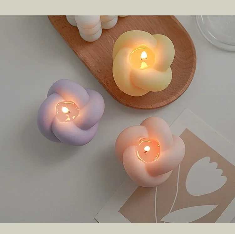Three-Dimensional Knot Creative Scented Candle Geometric Ornament Souvenir Thick Wool Styling Twist Ball Home Decoration W250704