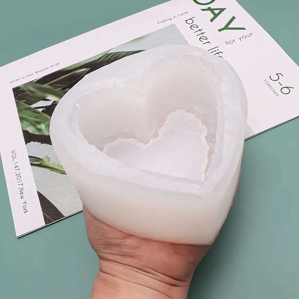 For Fun Heart Cake Shaped Candle Silicone Mold DIY Handmade Soap Plaster Aromatherapy Candle Cake Decoration Mold Gift Making W250704