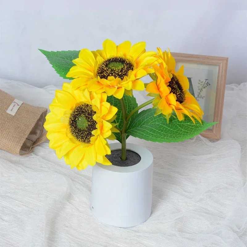 3 LED Night Light Rechargeable Sunflower Lights Interior Lighting Bedroom Bedside Desktop Decoration Table Lamp Night LampsXJ250703
