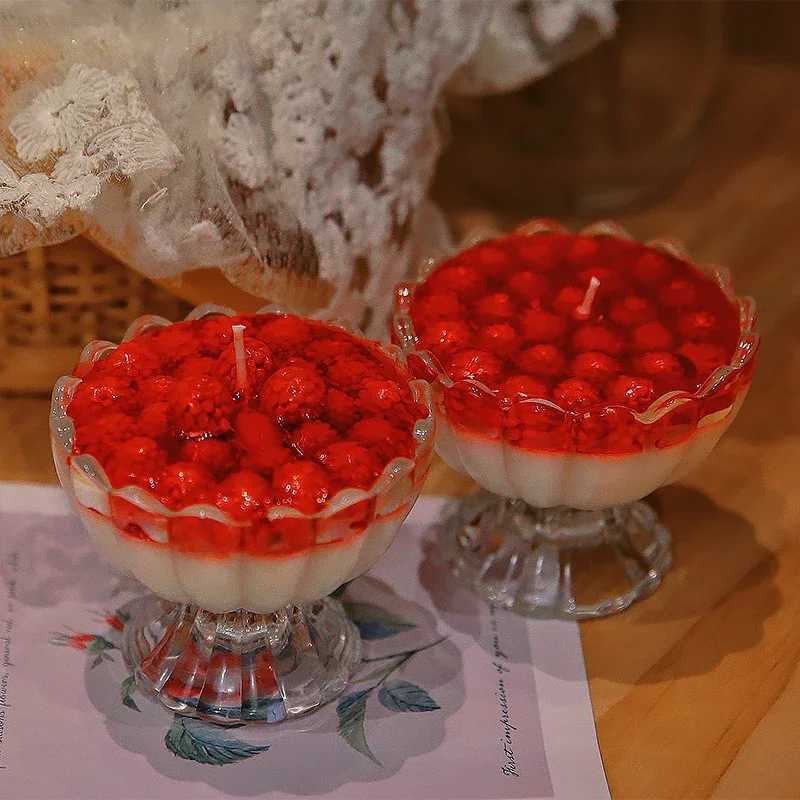 Icecream Candles Fake Dessert Food Scented Candles In Jars Wedding Gift for Guests Raspberry Jam Candle Home Decoration W250704