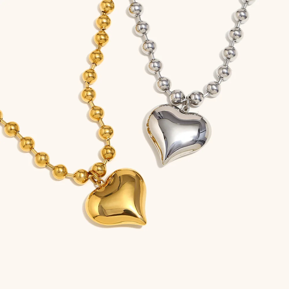 Miranda Minimalist Heart Pendant Chain Necklace for Women Stainless Steel Stylish Choker 18 K Jewelry Waterproof Party Gift 250701