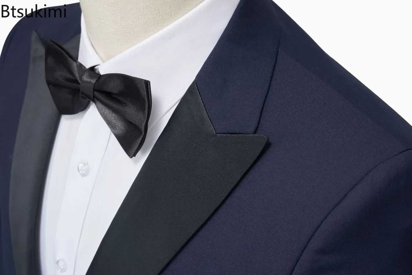 2025 Mens British Style Slim Suits 2PCS Sets Blazers Jacket and Pants Male Business Gentleman Dress Suits Wedding Host Costumes X250704