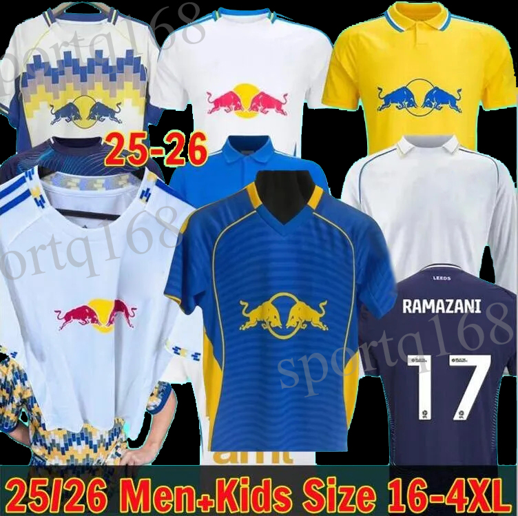 25 26 leeds football shirt Retro Llorente Soccer Jerseys Home Away Maillots De Kids Kit Football Shirt 2025 Adams Aaronson HARRISON Sinisterra JAMES 4XL