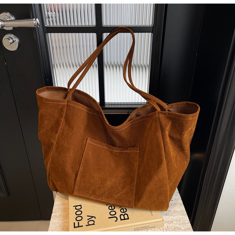 Vintage velvet tote bag large capacity commuting light leisure assorted shoulder bag