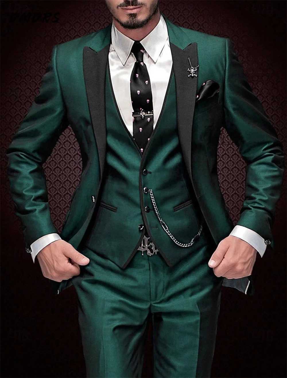Elegant Mens Suit Pants Vest Three Piece Set Casual Western-style Men Suit Three-piece Set Business Attire For Men Fashionable X250704