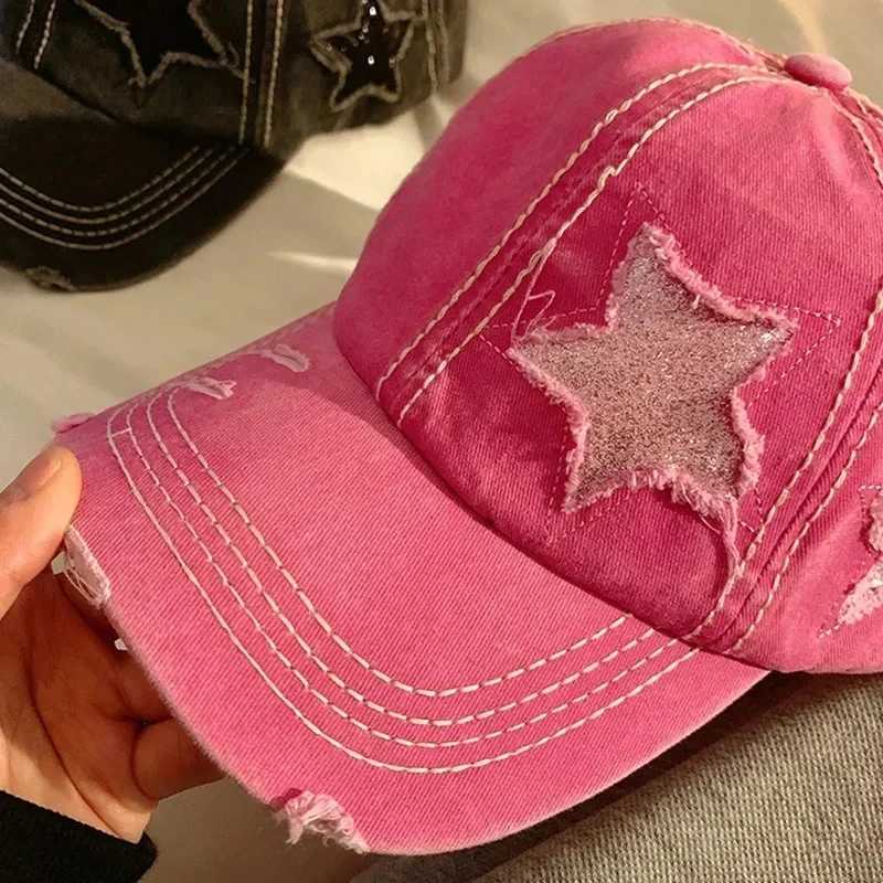 Retro Y2K Star Washed Denim Hole star Baseball cap Snapback Hats Autumn Summer fishing Hat Men Wen Caps Casquette hats Gorras X250704