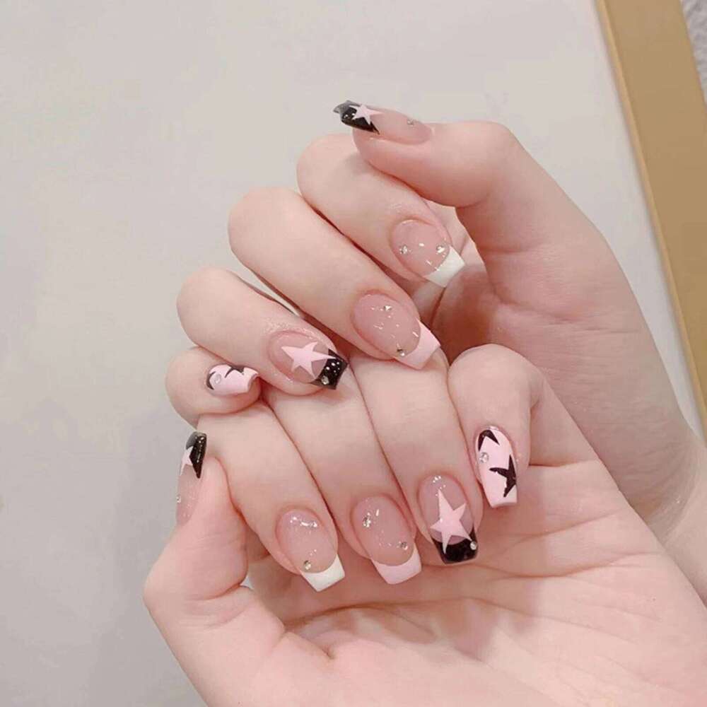 24pcs Mid Length Fake Nails Ballet Removable Wear Full Cover Coffin Head Press on Artificial Manicure Patch False Nail Tips X250704