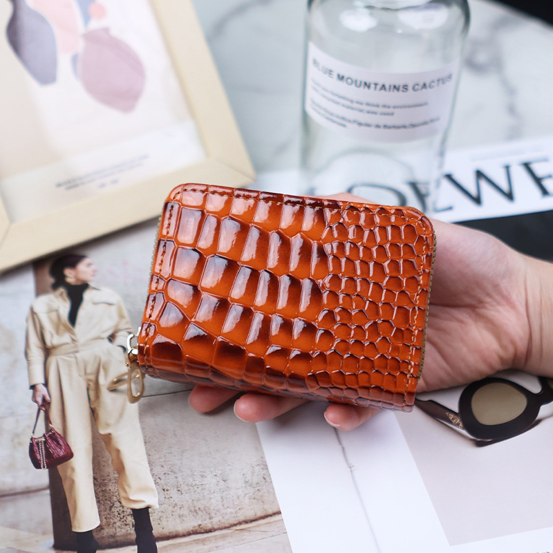 Free Shipping Designer Bag Accordion Card Holder For Women Multi-card Slot Card Holder Large Capacity High-end ID Holder Crocodile Pattern Double-laye