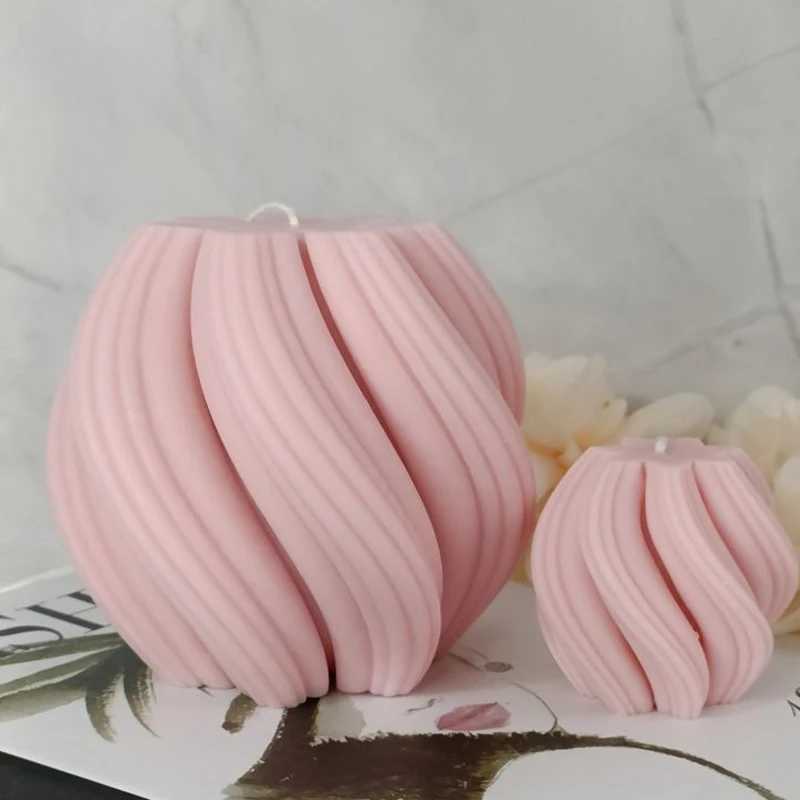 Geometric Wave Aromatherapy Candle Silicone Mold Twisted Spiral Abstract Craft Plaster Resin Mold Candle Making Supplies W250704