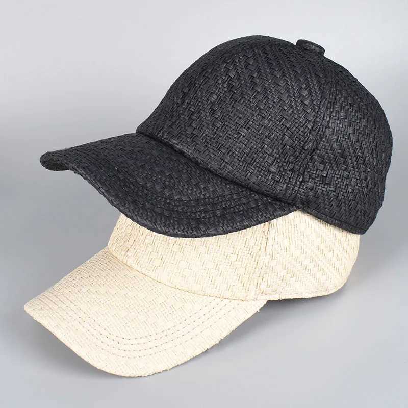 Straw Sun Hat Men Wen Summer Baseball Cap New 2025 Fashion Black White Dad Truckers Hat Snapback Caps M X250704