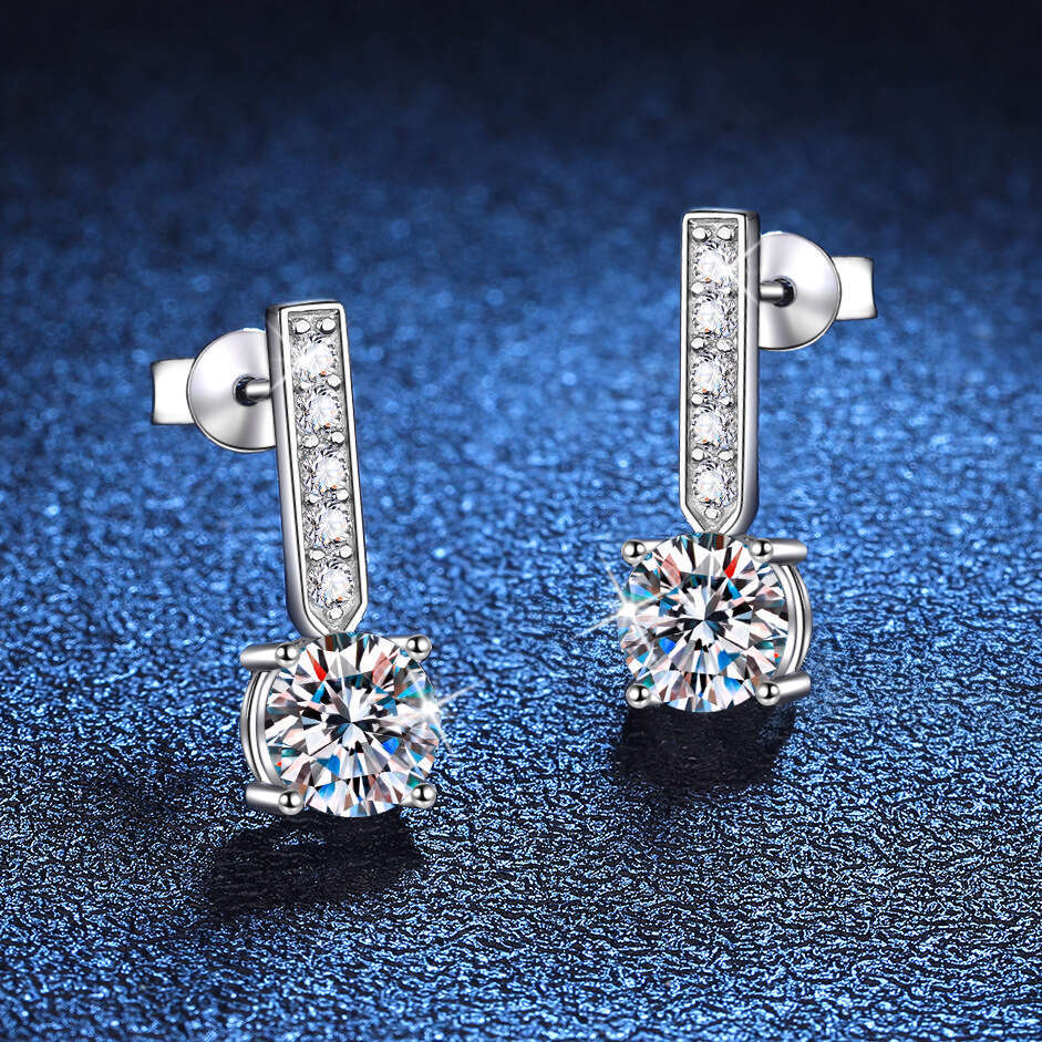 S925ame S925tyle S925 Pure S925ier for Women 1 caratS925 MoiS925S925anite EarringS925 490