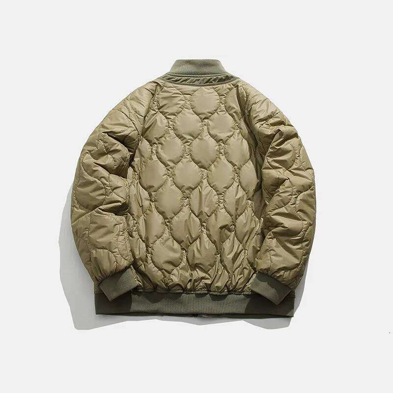 Winter Colored Large Pocket Sticker Quilted Baseball Collar Thin Cotton Coat Outdoor Trekking Camp Riding Sports Jacket 250701