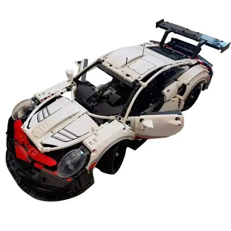 1580+Pcs 1 10 Assembled Building Blocks Rc Car Sports Racing Car Vehicle Electric Remote Control LED Lights Version Optional ToyR250703