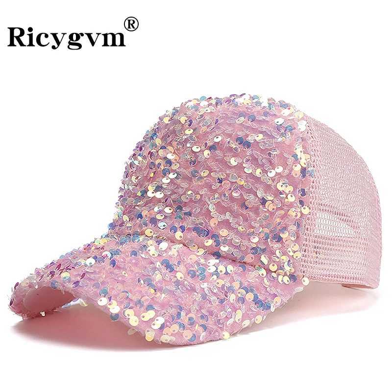 Shiny Sequins Baseball Hat For Wen Summer Mesh Duck Tongue Caps Breathable Sunshade Visors Korean Girl Peaked Cap y2k X250704