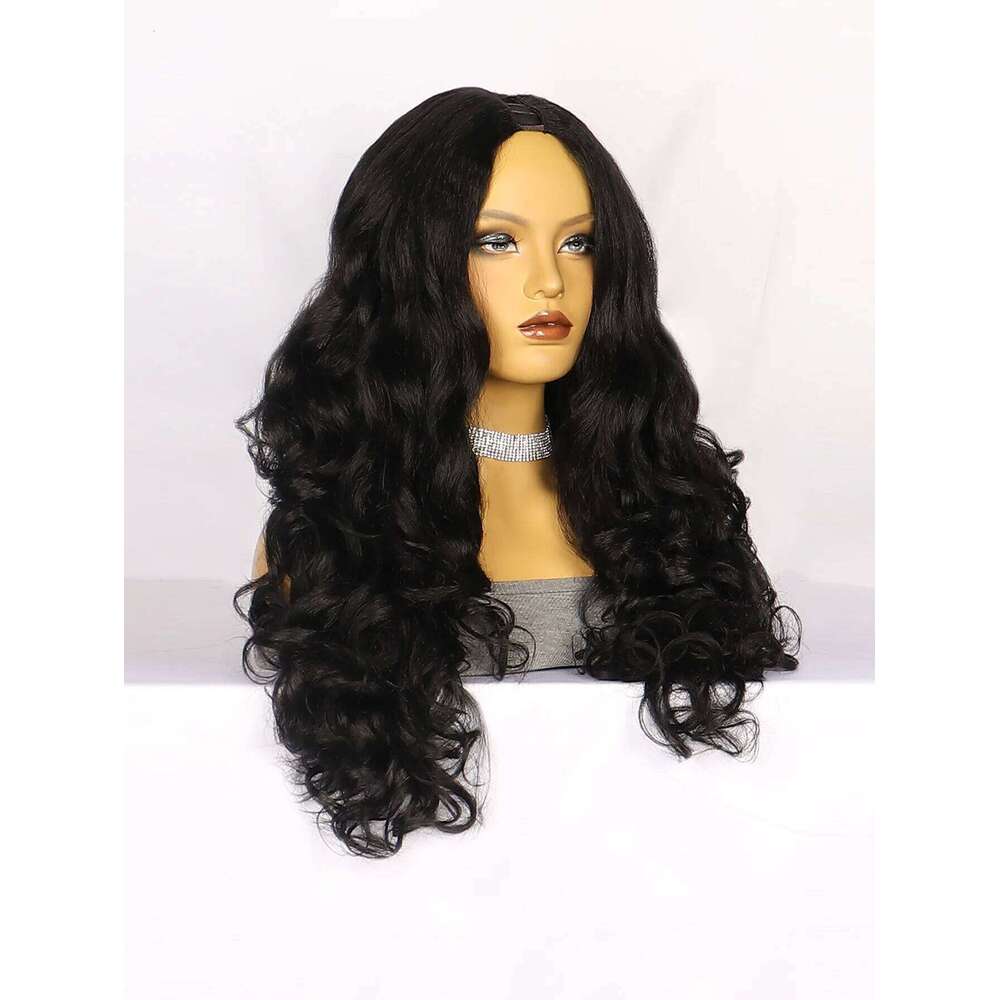 12-26 inch Synthetic V Long Yaki Curly Wig No Leave Out Upgrade U Part For Black Women Use Beginner Friendly