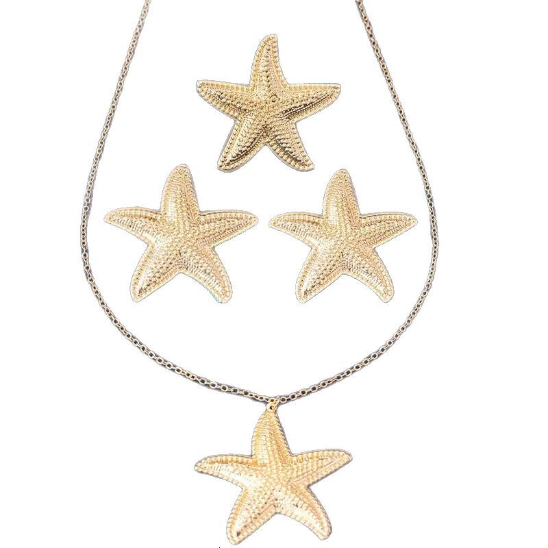 Necklace Earrings Starfish Ring Ocean Style High-end Jewelry Set