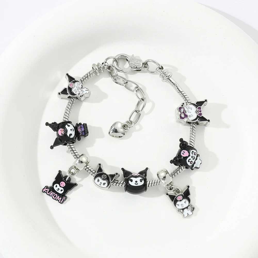 Sanrio New Sanrioed Anime My Melody Cinnamoroll Kuromi Cartoon Kawaii Charm Bracelet for Men and Women Fashion Bangle Birthday Gifts Toy w250716
