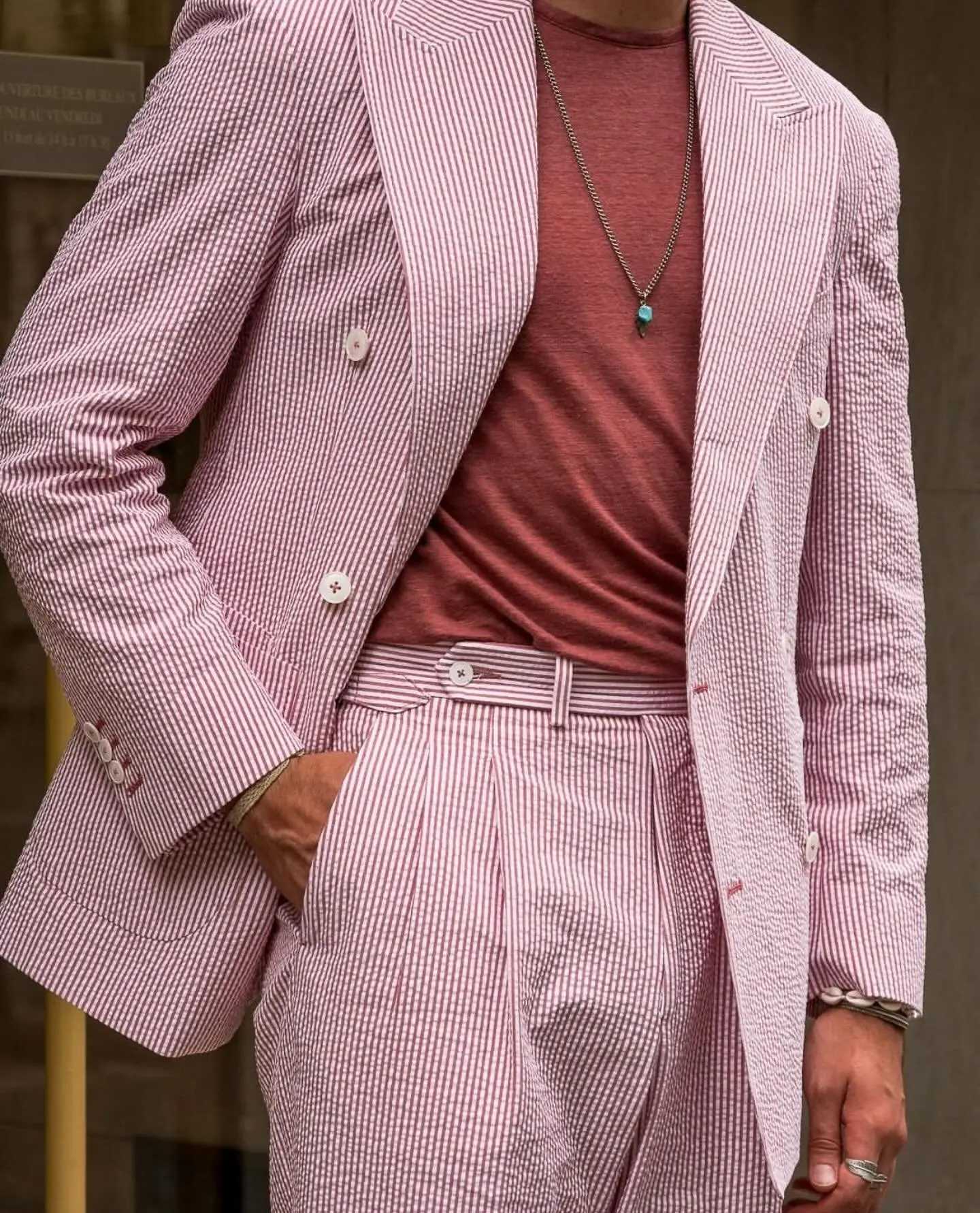 Mens Striped Suit Two Piece Suit Elegant Fashion Suit Business Casual Work Wear Party Dress Mens Commuter Wear Mens Clothing X250704