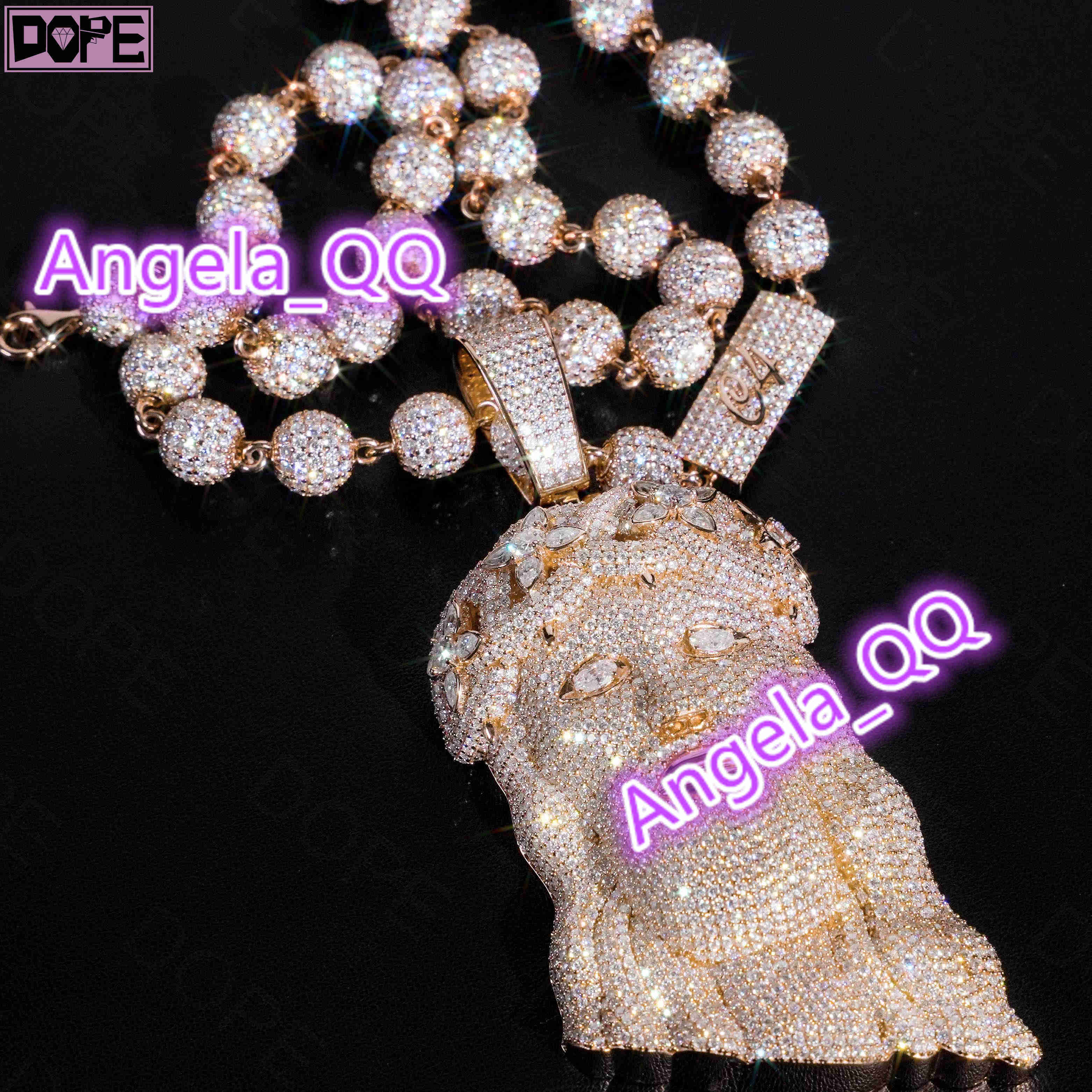 Fully Iced Out Mossanite Pendant 3D Jesus Head Piece Charm 925 Silver VVS Custom Moissanite Pendant