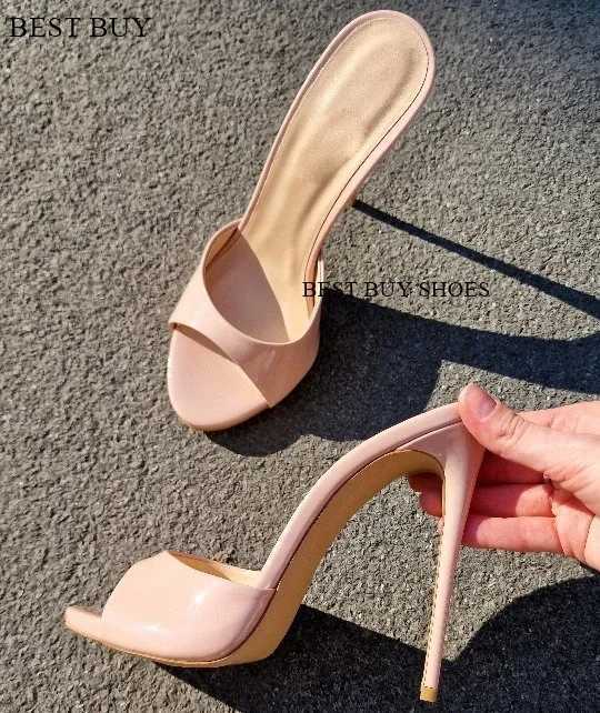 2023 New Womens Open Toe Mules Gold Silver Slip-on Thin High Heel Sandals Banquet Sexy Fashion Ladies Sandals Plus Size 35-43 W250704