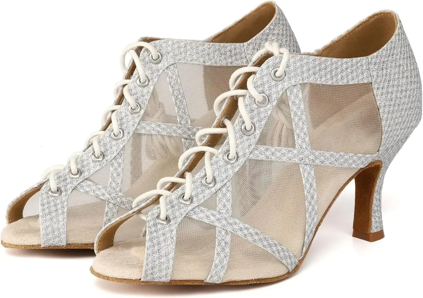 Black Latin Dance Shoes for Women Breathable Mesh Suede Sole Wedding Party Professional Ballroom Jazz Tango Training Dancing 250628
