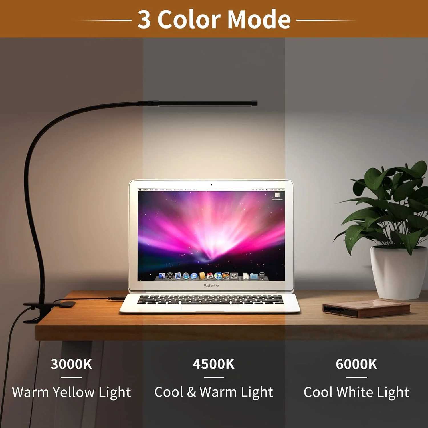 desk lamps LED book light USB rechargeable reading light warm cool white daylight portable flexible easy clip night reading lamp XJ250703