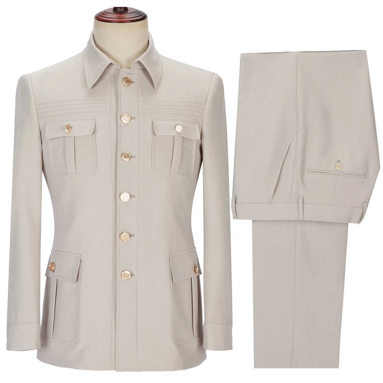 Fashion Mens Suit 2-Piece Set Single Breasted Jacket Business Casual Suit Coat Work Interview Coat (Blazer+Pants) X250704