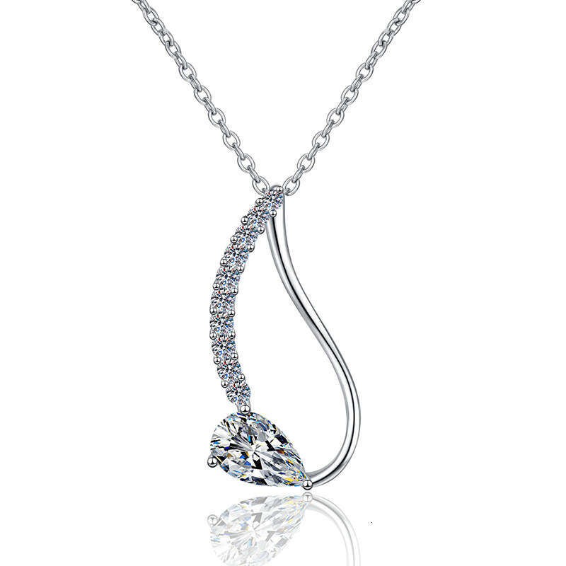 S925 Pure S925ier for Women High-end Irregular Water Drop Pendant 1 caratS925 D Color MoiS925S925anite Necklace 86d