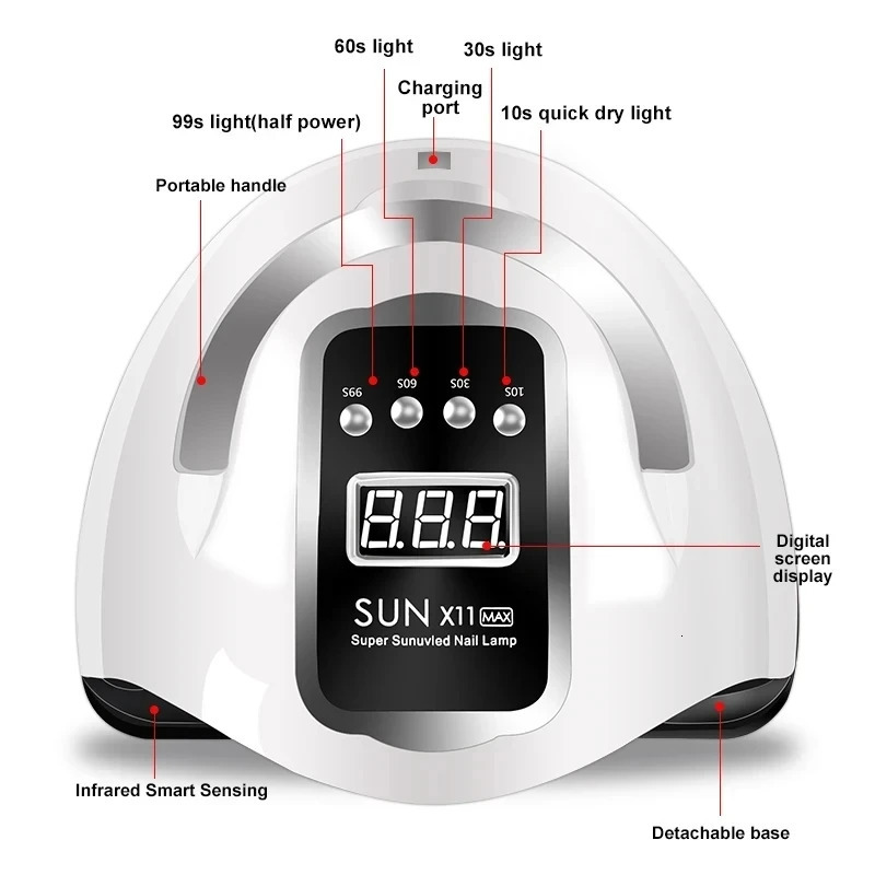 Nail Dryer LED Nail Lamp UV Light For Curing All Gel Nail Polish With LCD Display Motion Sensing Manicure Pedicure Salon Tools 250627