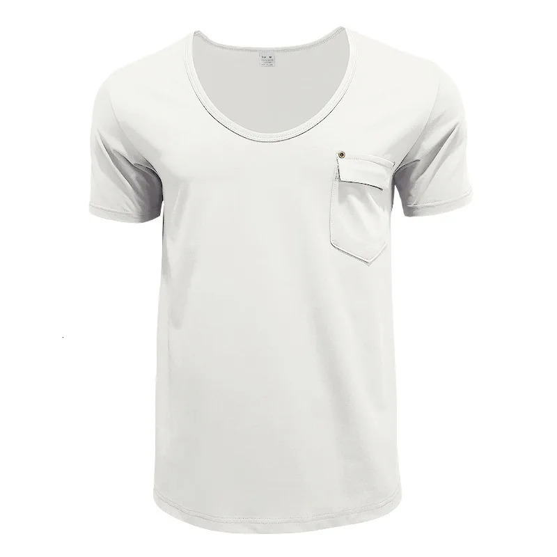 summer fashion slimfit Uneck casual versatile solid color Henry shirt shortsleeved men 250704