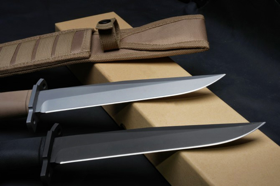 Top Quality AMF Survival Straight Knife N690 Titanium Coating Straight Point Blade knife Full Tang Forprene Handle Outdoor Fixed Blade Tactical Knives - view 7