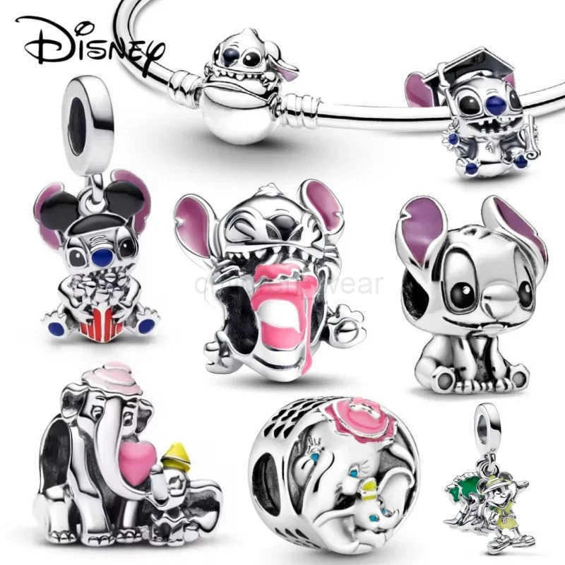 Disney New Disney Stitch Graduation Charm Stitch Birthday Cake Charm Fit The Original Bracelet DIY Holiday Gifts For Women W20250714